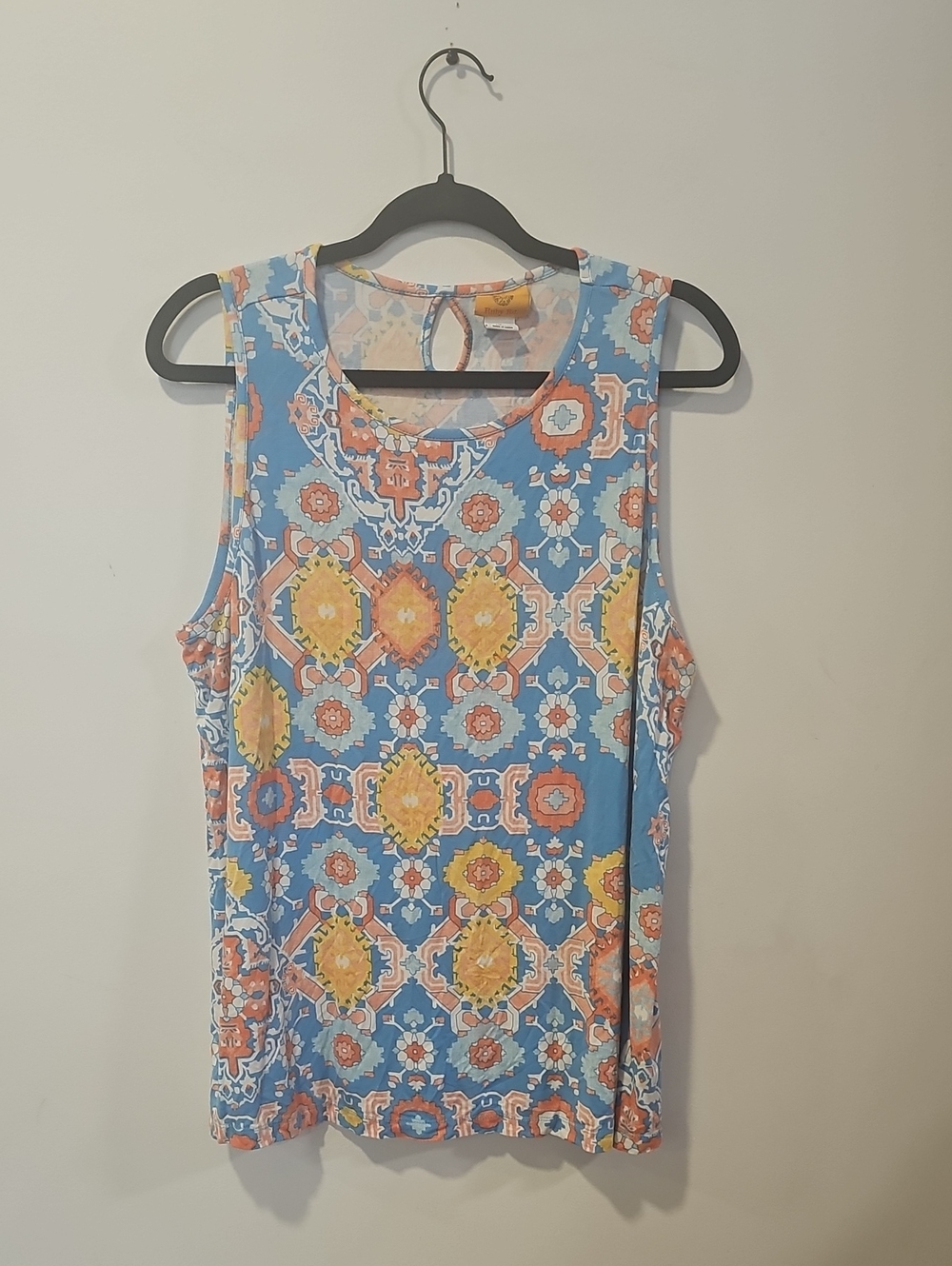 Ruby Rd. Blue Multi-Print Sleeveless Tank